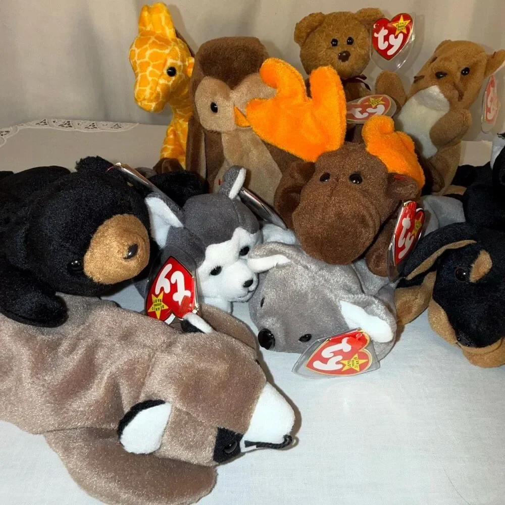 Ty Beanie Babies Woodland Forest PVC Lot 12 Chocolate Nuts Ringo Curly Hoot Twig